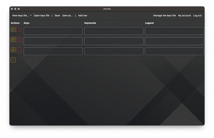 Create a keys file from scratch Create a keys file from scratch